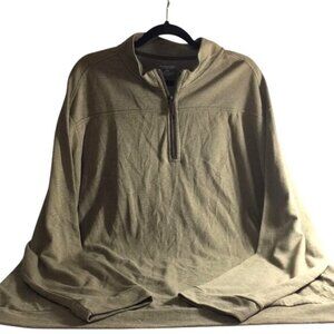 Roundtree & Yorke Mens Big Man Pullover Sweater 1/4 Zip Brown 3XB NWT